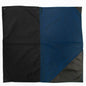 Pañuelo Azul Tornasol combinado con Negro a Rayas Blancas
