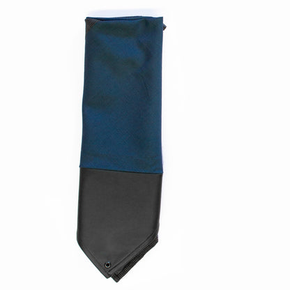 Pañuelo Azul Tornasol combinado con Negro a Rayas Blancas